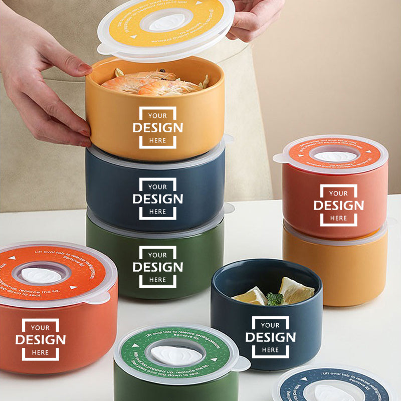 Ceramic sealed crisper box Round bento box BG25-9