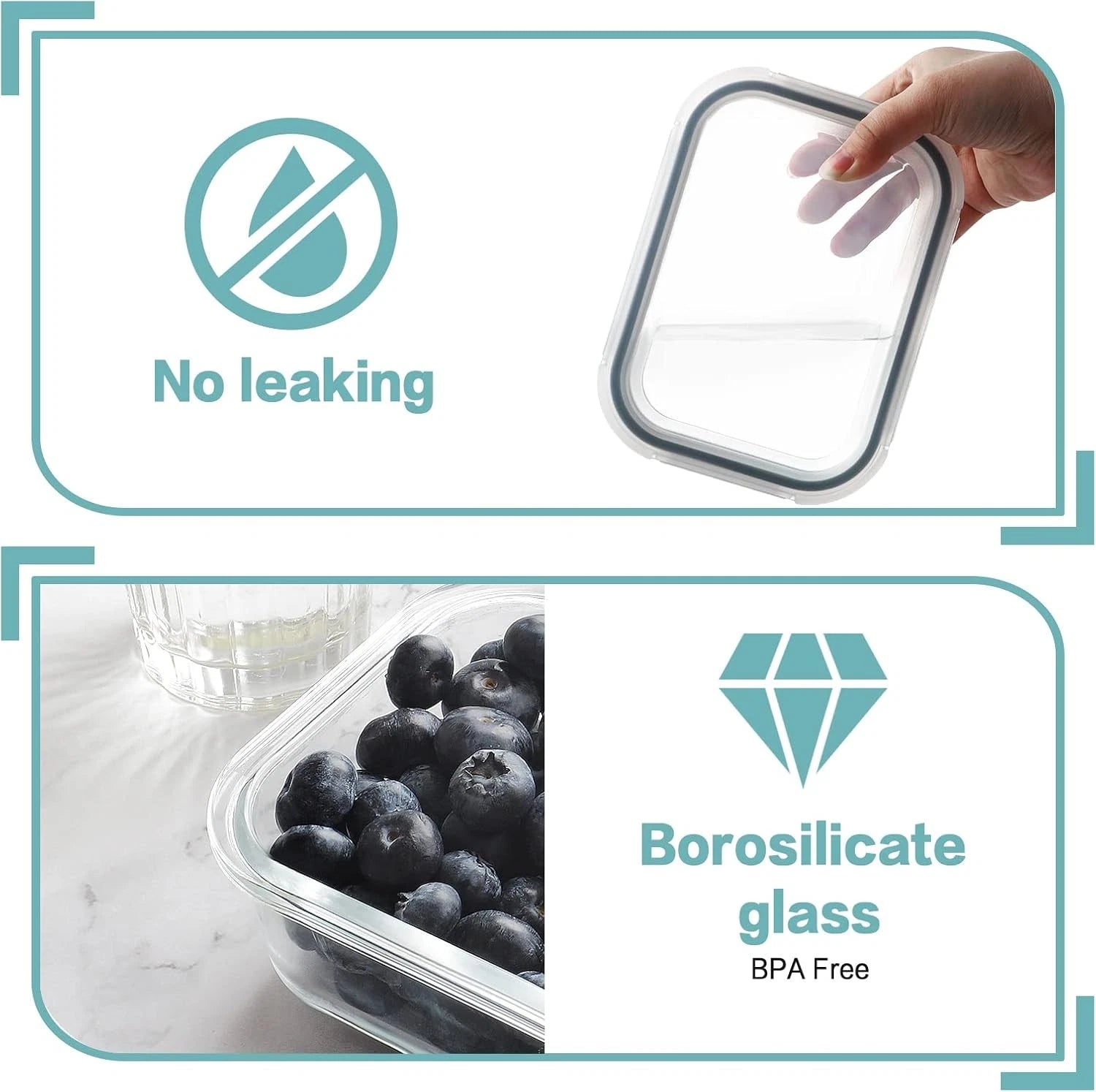 10 Pack 22oz Glass Meal Prep Containers, Food Storage Containers with Lids,