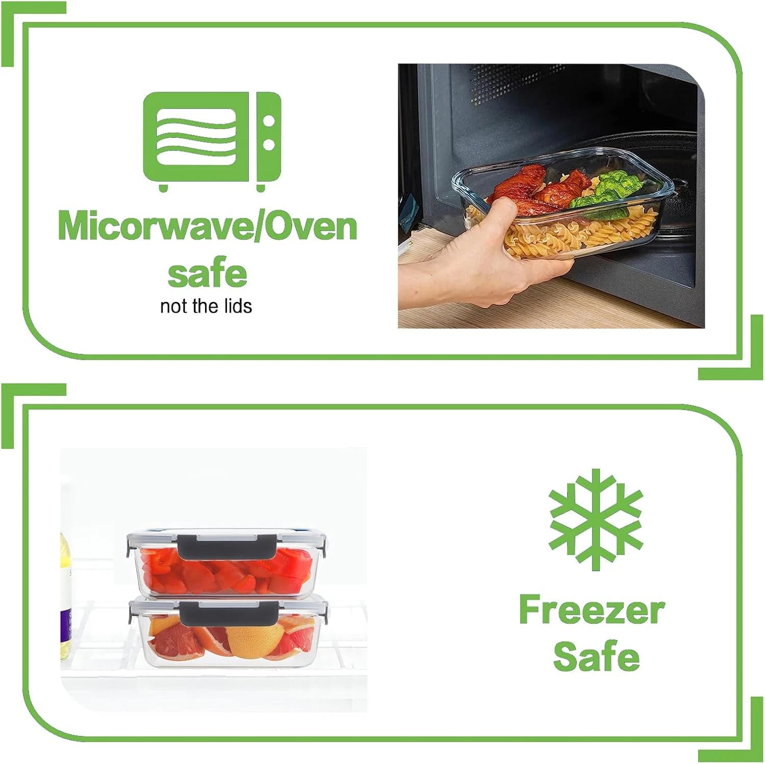 10 Pack Borosilicate Glass Meal Prep Containers with Locking Lids, Glass Food St