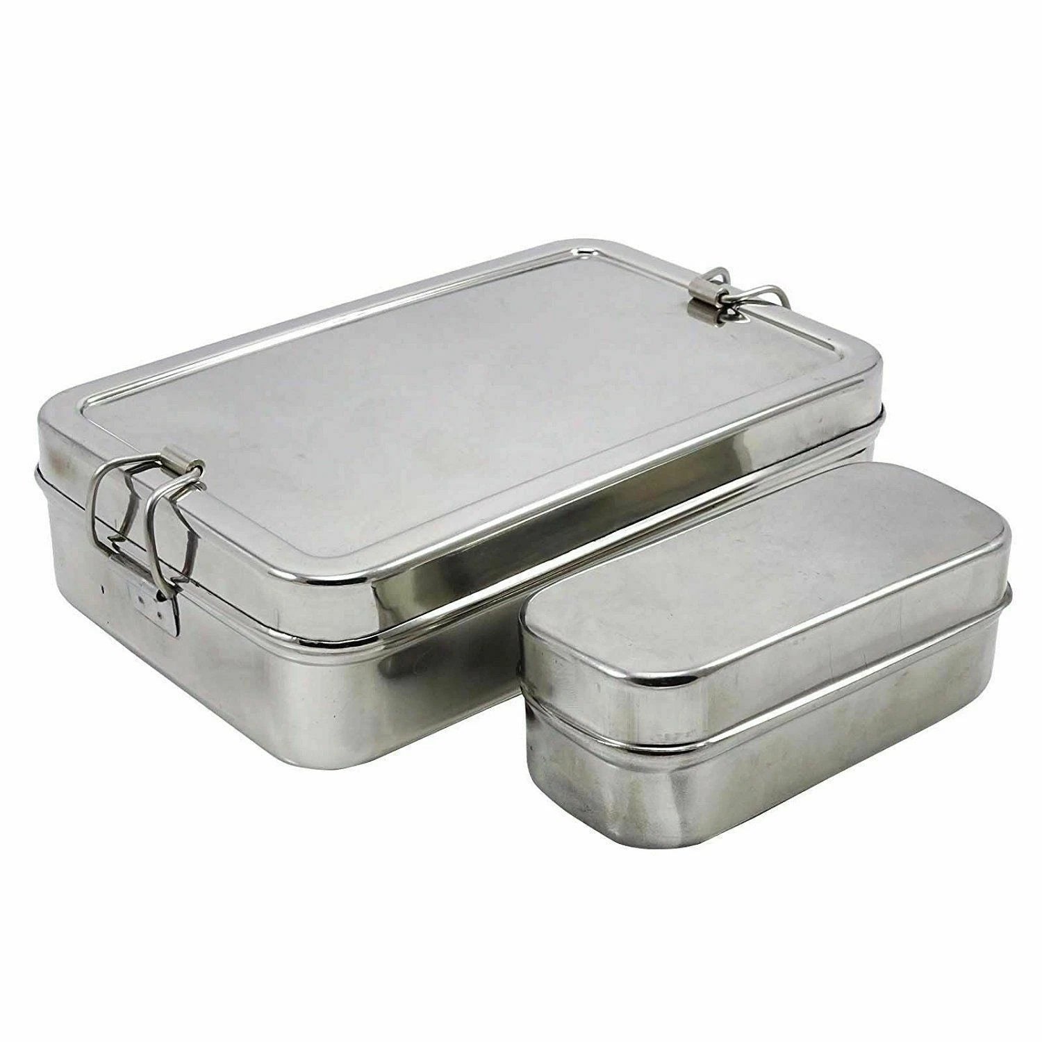 Stainless Steel  Lunch Box  Tiffin Box Rectangular Carrier Set Food Container