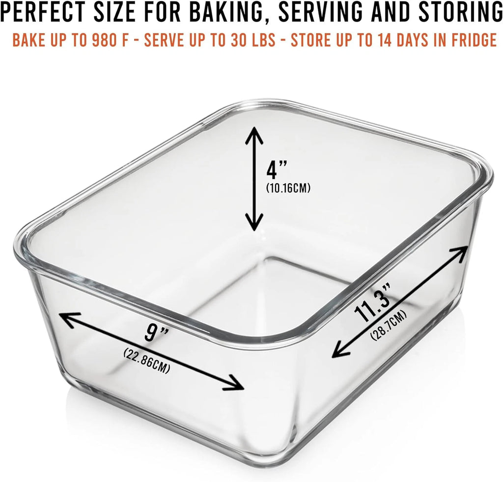 6500 ML / 220 oz / 28 Cup LARGE Glass Food Storage Container w Airtight Lid