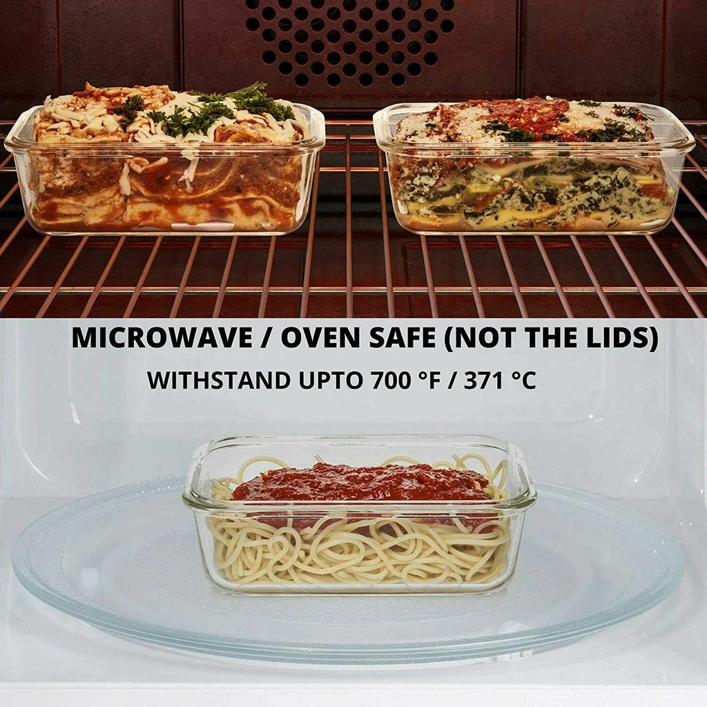 Glass Storage Containers with Airtight Lids, Microwave Safe, 30oz, Set of 16