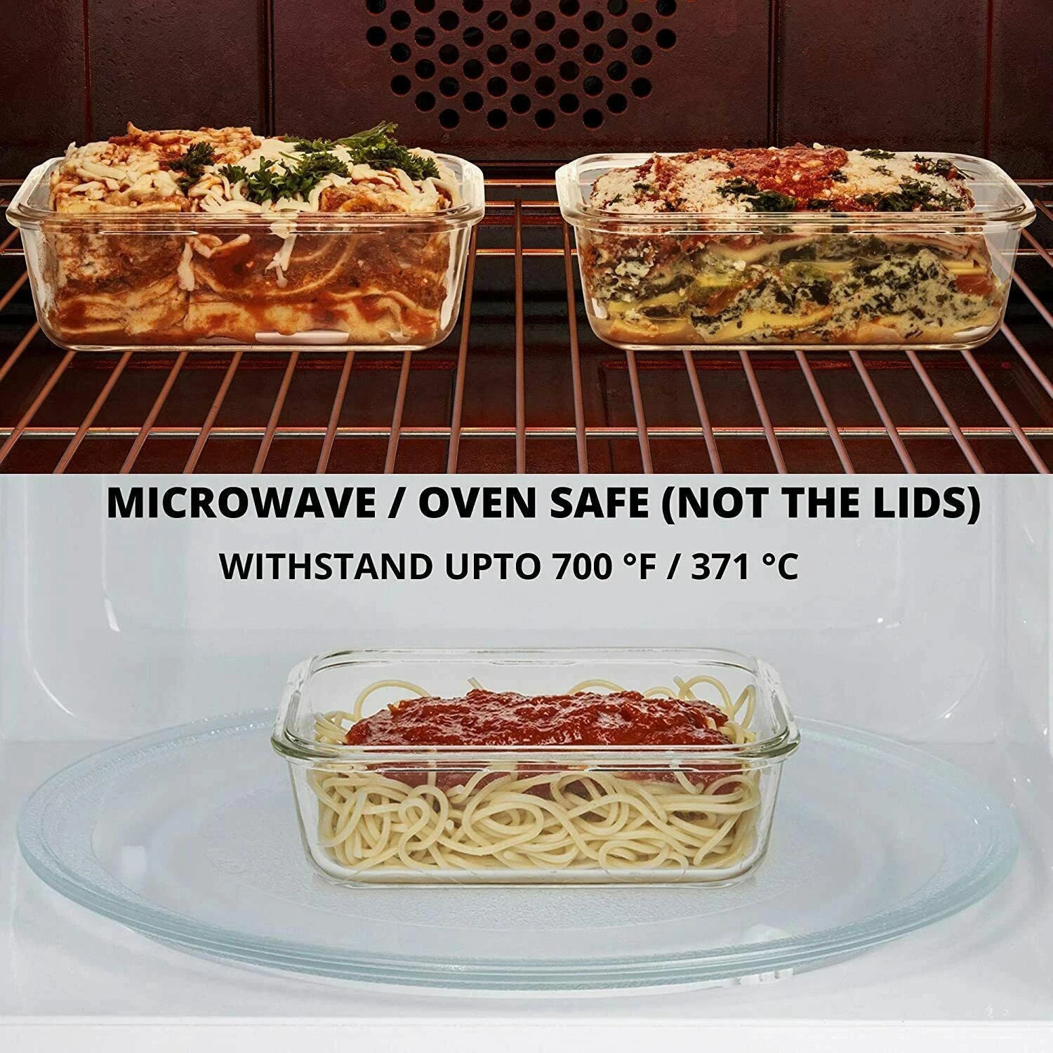 Glass Storage Containers with Airtight Lids, Microwave Safe, 30oz, Set of 16