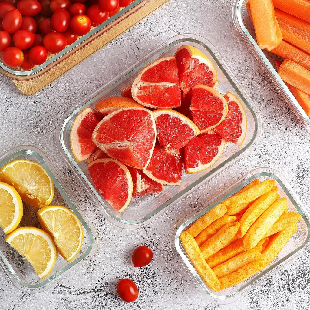 10 Pack Borosilicate Glass Meal Prep Containers with Locking Lids, Glass Food St