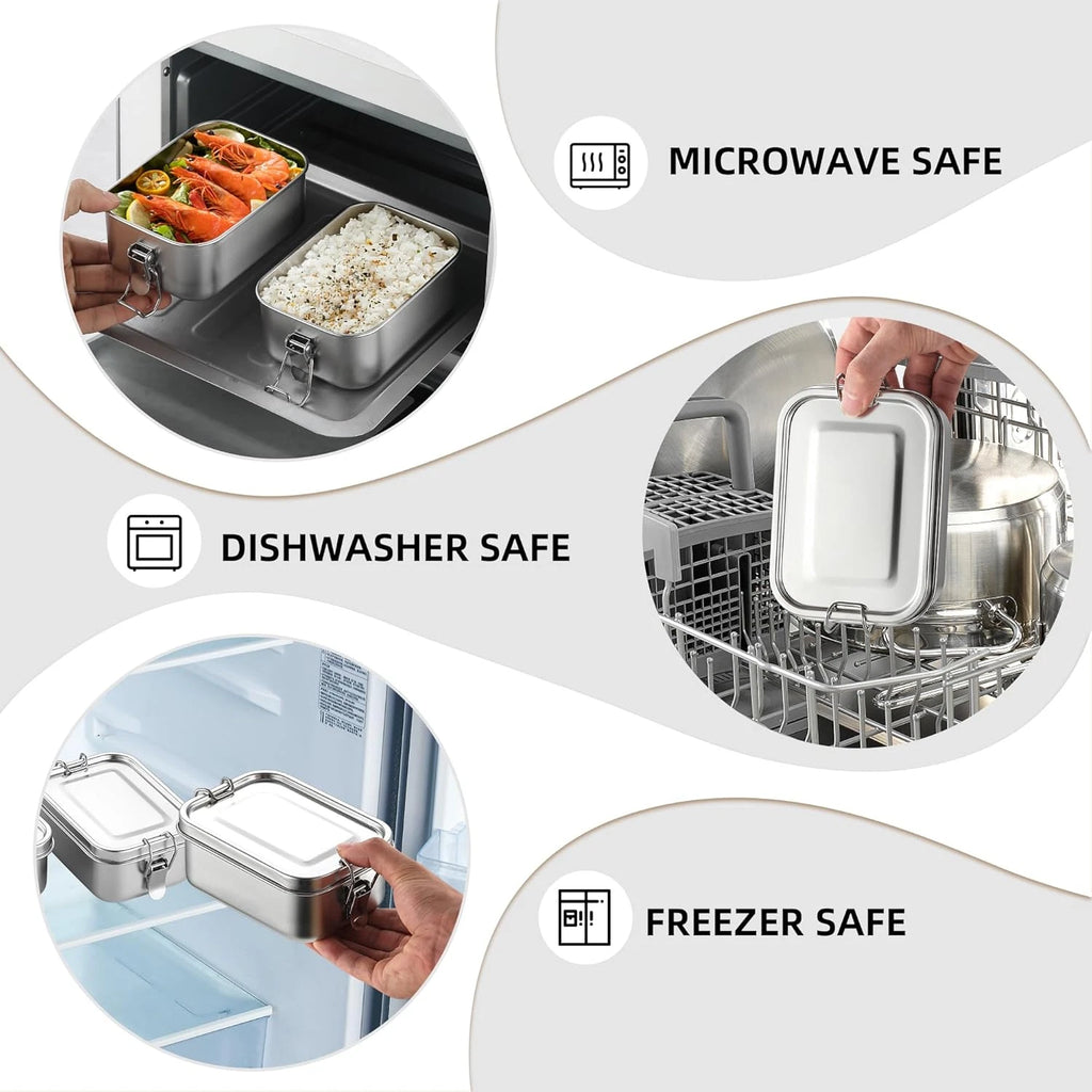 Small Stainless Steel Food Storage Containers Set | Reusable Metal Lunch Snack B