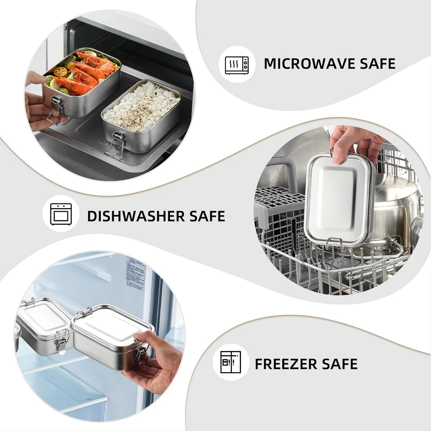 Small Stainless Steel Food Storage Containers Set | Reusable Metal Lunch Snack B