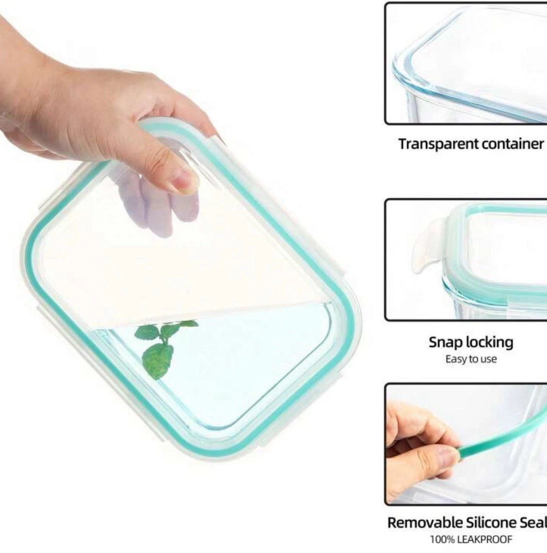 Glass Food Storage Containers with Airtight Lids Microwave Safe, Set of 24