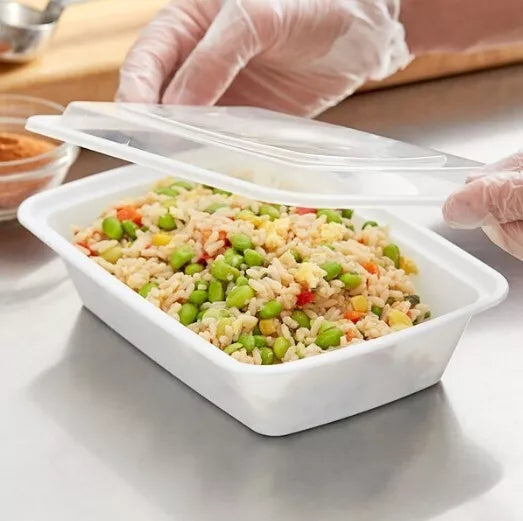 38 oz Plastic Meal Prep Food Containers With Lids Rect Microwavable Reusable