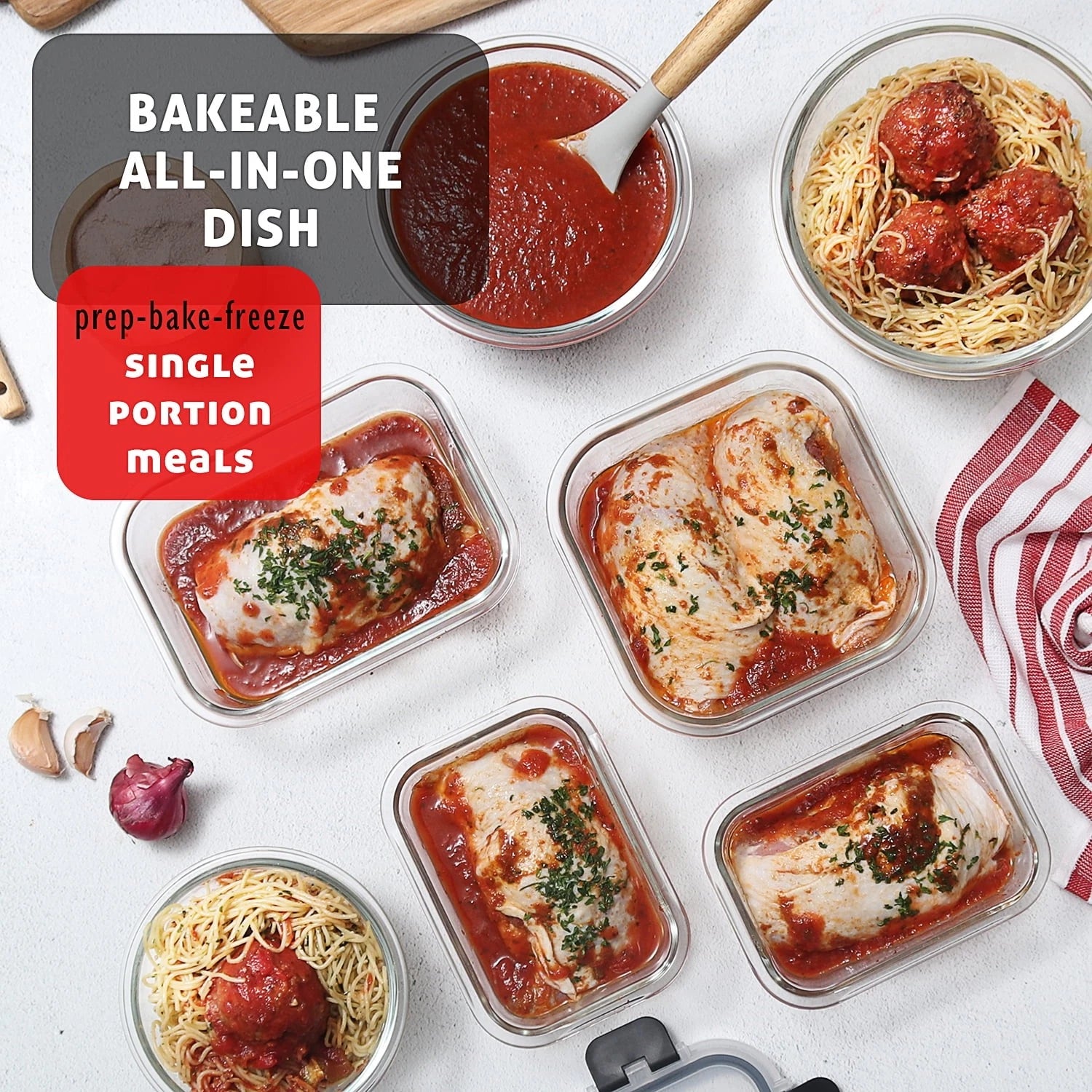 12 pieces of covered glass food storage containers, sealed glass containers.