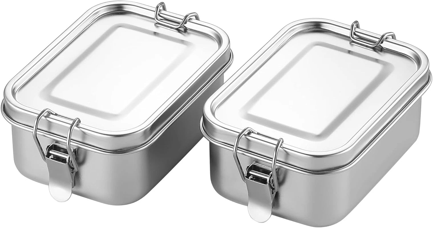 Small Stainless Steel Food Storage Containers Set | Reusable Metal Lunch Snack B