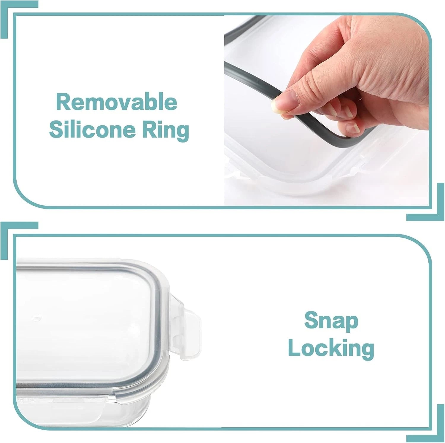 10 Pack 22oz Glass Meal Prep Containers, Food Storage Containers with Lids,