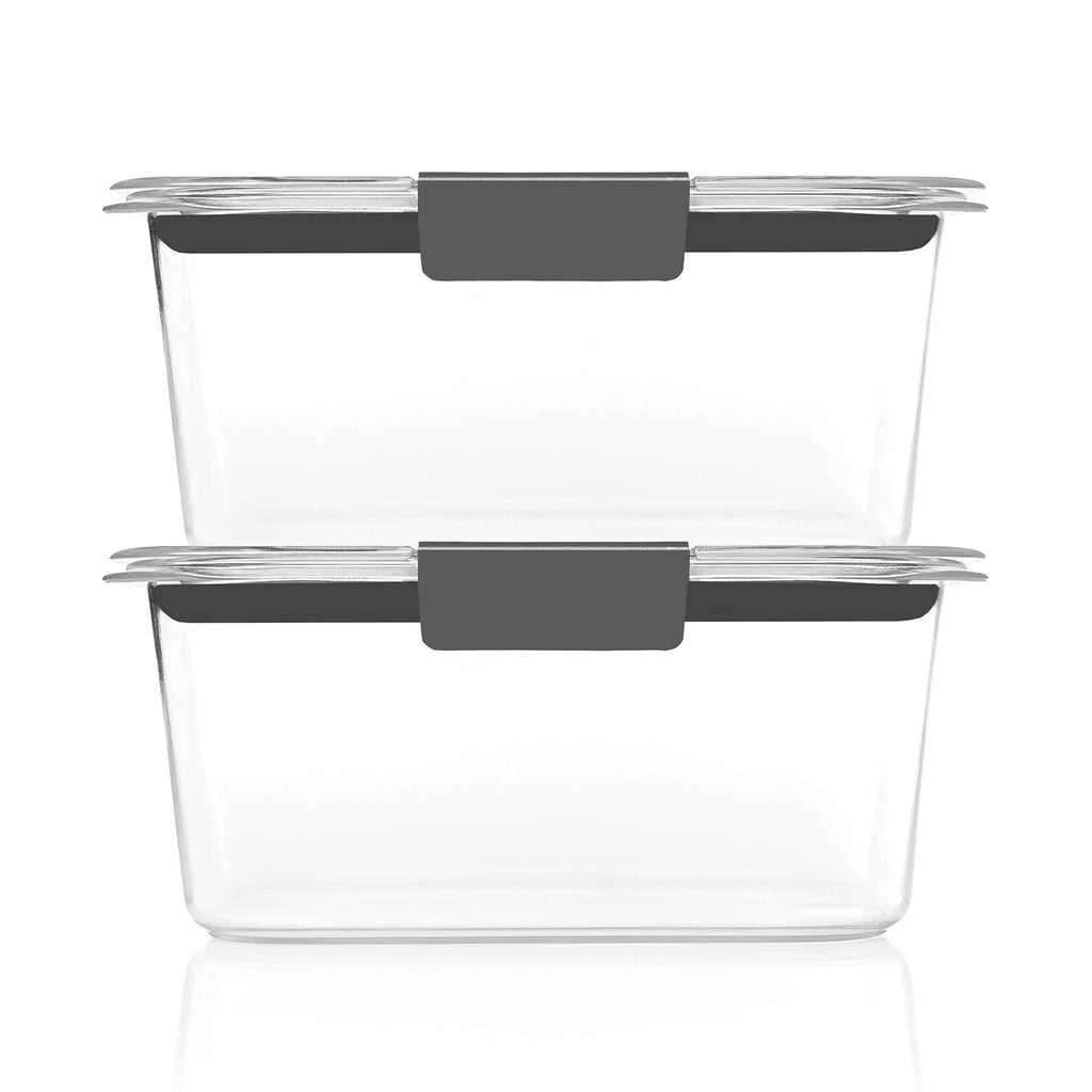 Set of 2 4.7 Cup Clear Food Storage Containers Airtight Stain Resistant