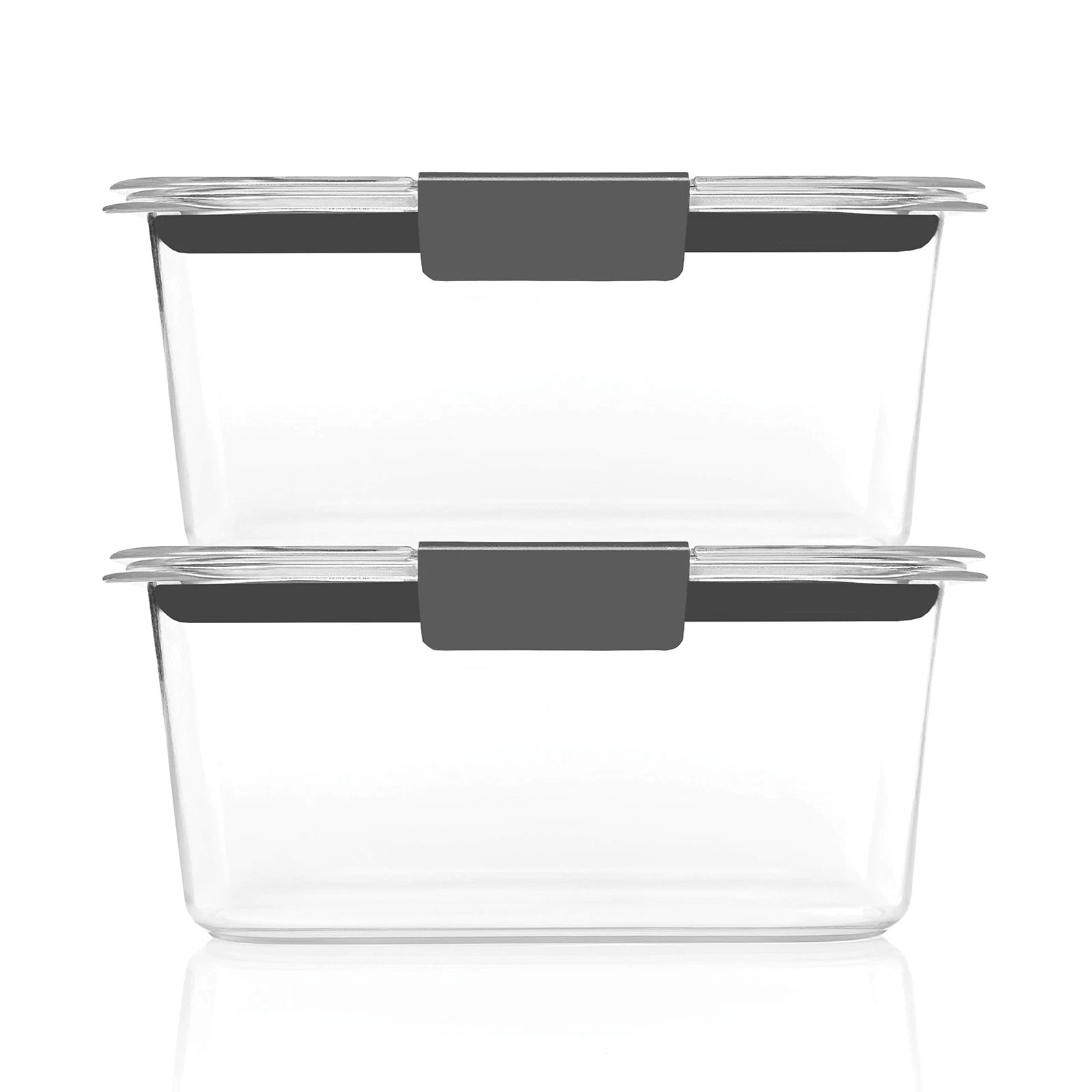 Set of 2 4.7 Cup Clear Food Storage Containers Airtight Stain Resistant