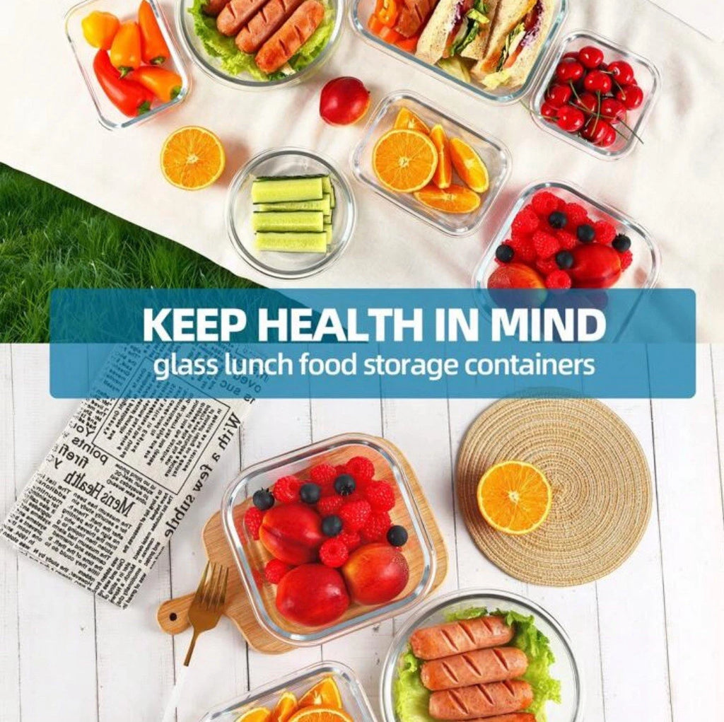 Glass Food Storage Containers with Airtight Lids Microwave Safe, Set of 24