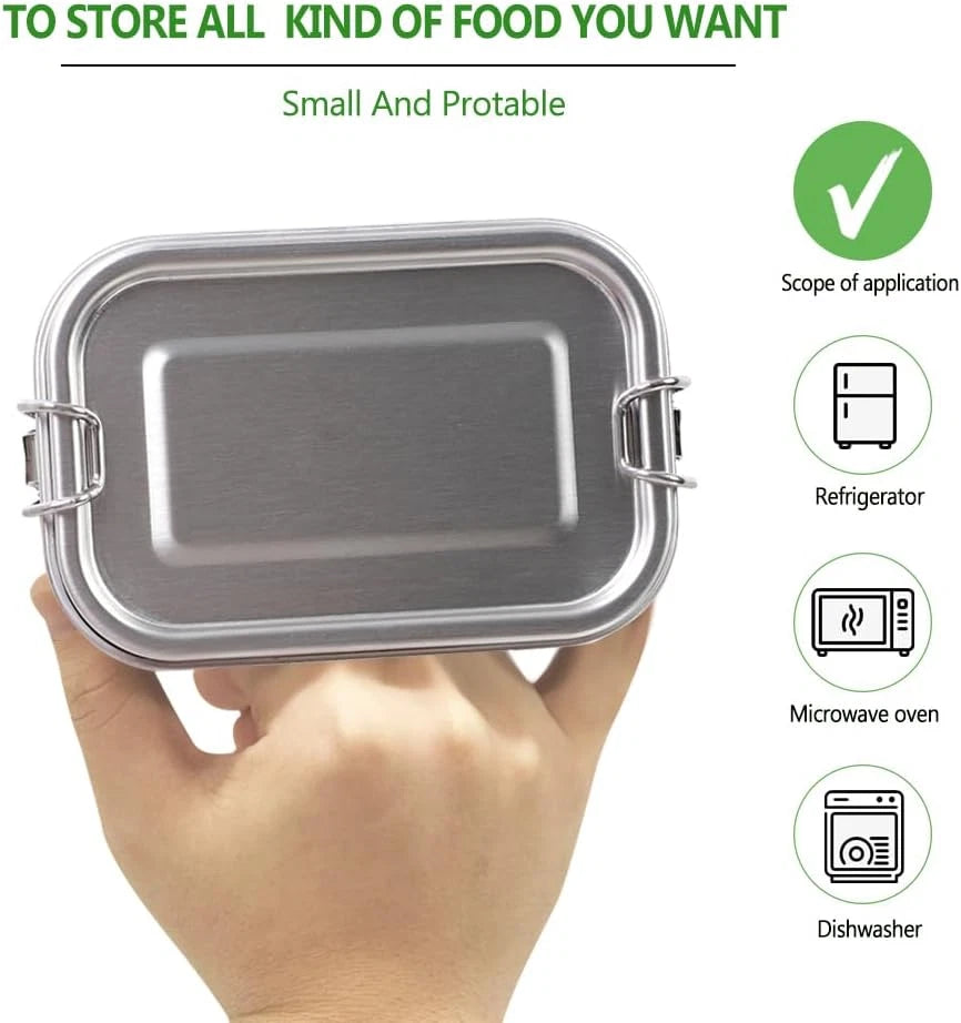 Small Stainless Steel Food Storage Containers Set | Reusable Metal Lunch Snack B