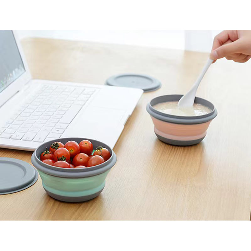 Folding silicone lunch box for customers and family gifts BG25-13